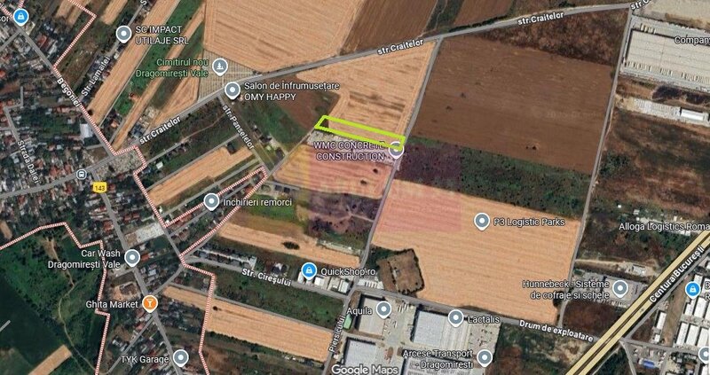 Dragomiresti-Vale, langa Soseaua de Centura, pretabil hale, productie